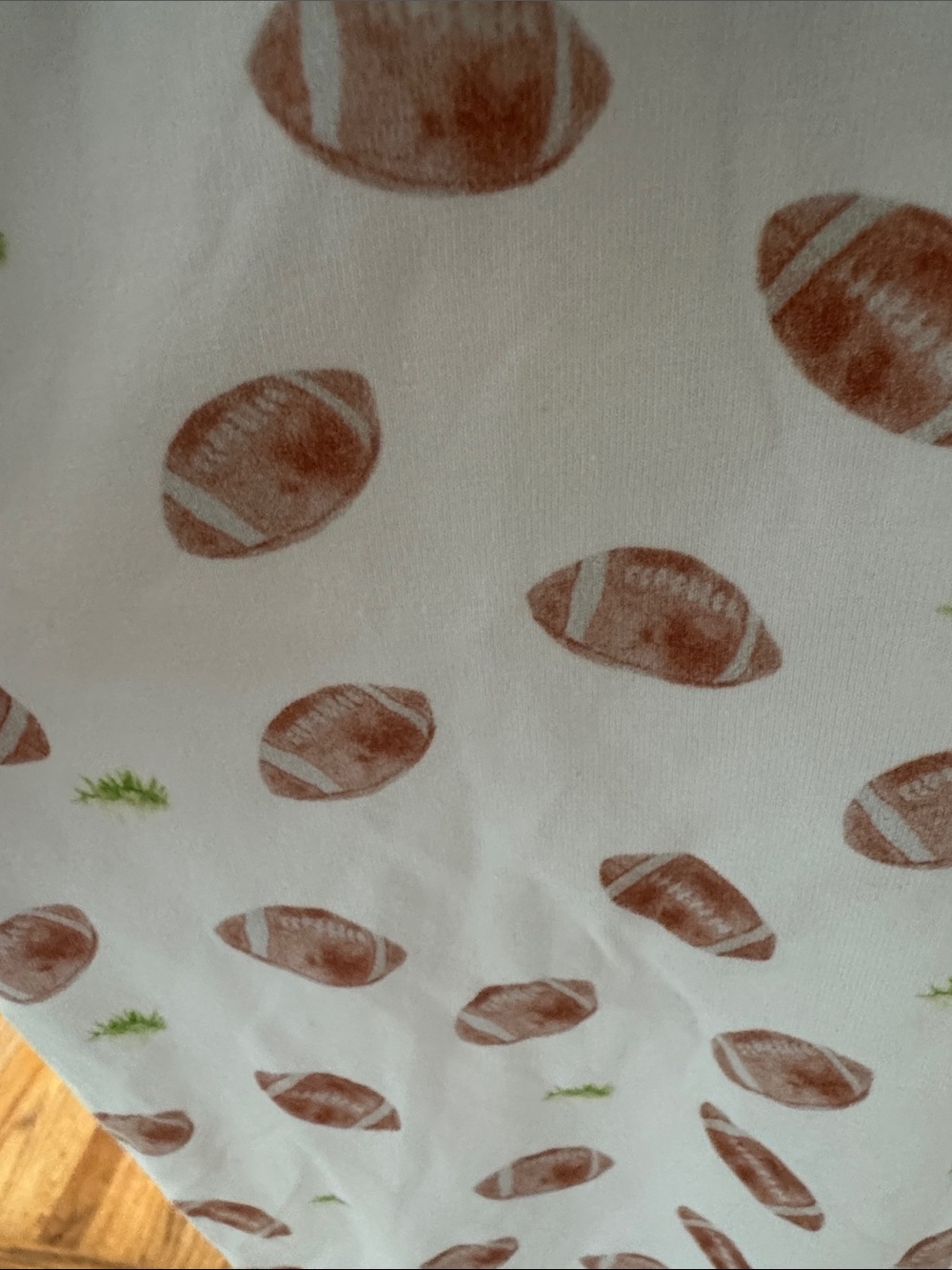 Stitchy Fish “Collegiate” White Football-Print Romper - Picture 5 of 6